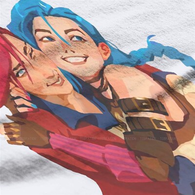 极速Jinx & Vi TShirt For Women Arcane League of Legends Anim
