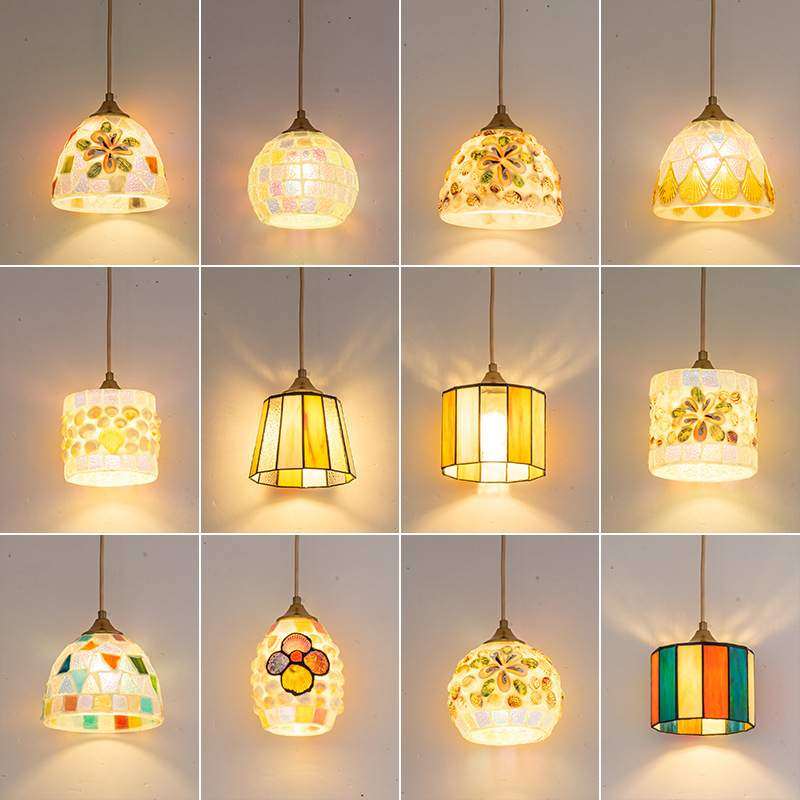 日式田园风吊灯复古卧室床头吧台奶油风贝壳民宿阳台法式小吊灯,纺织面料/辅料/配套,纺织机械配件,淘宝优惠券,粉丝福利购,淘宝优惠卷