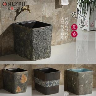 T601庭院拖把池黑色墩布盆水池拖布呕吐阳台地池民宿方形新疆包邮