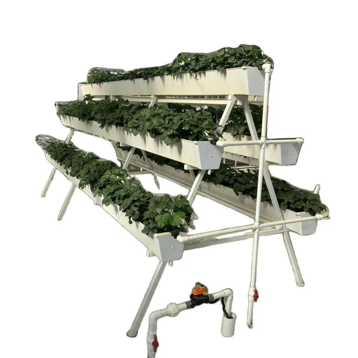 立体种植架草莓种植槽无土栽培架多层大棚蔬菜种植架PVC基质长槽