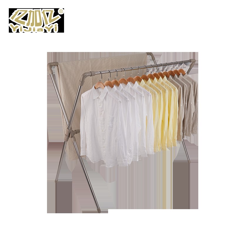 晾衣架落地折叠室内家用阳台室外不锈钢卧室凉伸W缩式杆晒被子