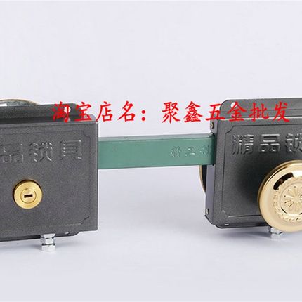 大门锁双开门铁门木门防盗锁w齿条锁超C钥匙别墅门老式农村大门锁