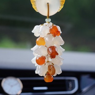 三羊开泰高档汽车挂件高级感车载挂饰新款男O女车内饰品后视镜吊