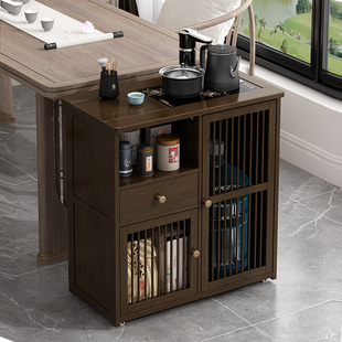 移动小茶桌茶台家用阳台非实木茶车茶边几套N装 烧水壶一体泡茶水