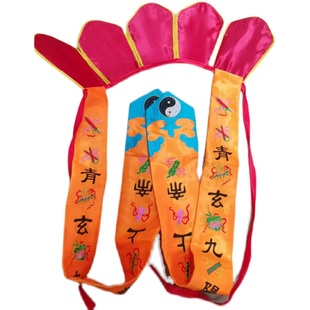 道用品黄色五方i官道帽高功帽五老冠五佬冠道士用品道家用品