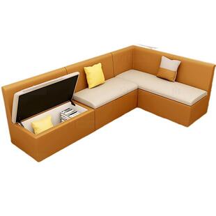 卡座储物柜沙发收纳家用储物转角组合靠墙小户型餐厅长条皮艺沙发