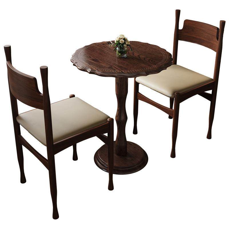 复古咖啡厅桌椅组合甜品烘焙店椅子奶茶店美式西餐厅实木桌子商用