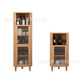 北欧客厅转角柜墙角收纳三角形置物架全实木简约家用落地储物角柜