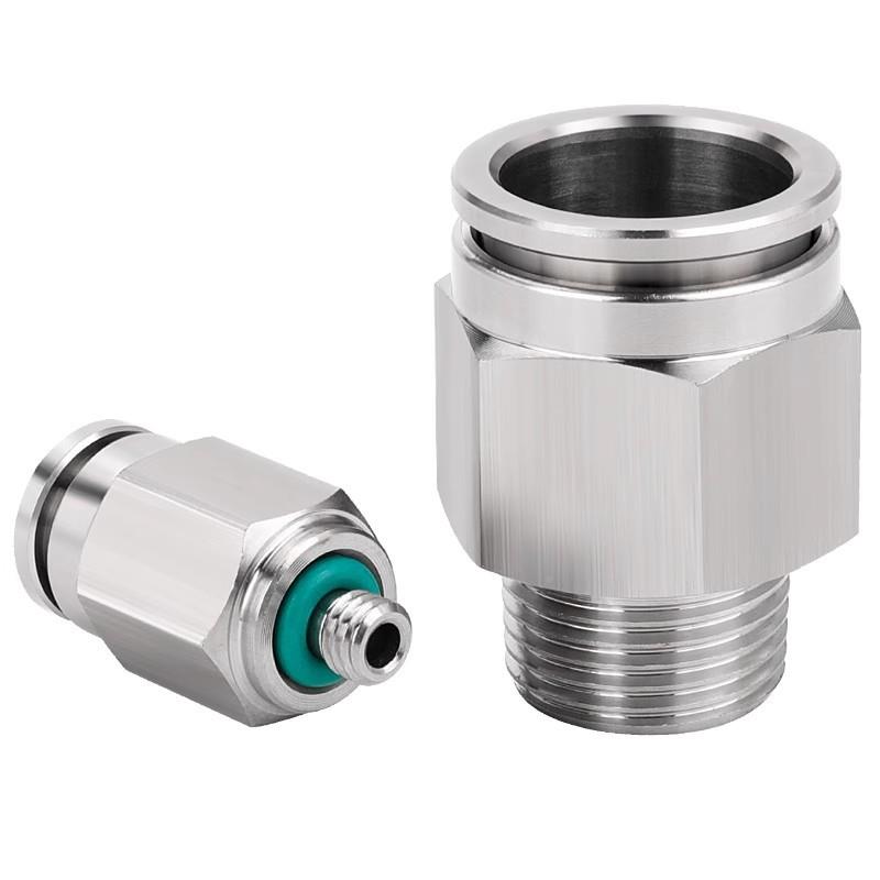 304不锈钢管快速接头PC8-气02纹直通快插动气元螺件接头