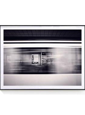 subway清新简约loft黑白海报挂画工业风样板小众装饰画