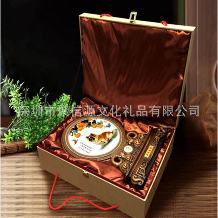 陶瓷圆盘摆件创意家居装饰摆件瓷器瓷盘工艺品周年庆典退休纪念品