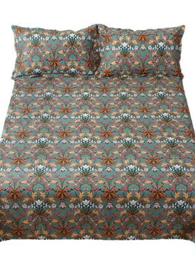 KEC印花床单老粗布三件套家纺四季特大加厚不易皱不起球炕单单件