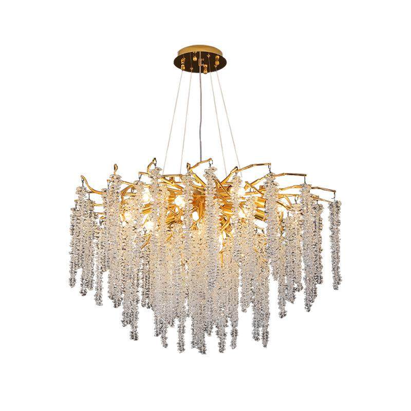 轻奢水晶吊灯客厅灯大厅主灯餐厅卧室灯八角珠流苏枝形吊灯,家装灯饰光源,智能吊灯,淘宝优惠券,粉丝福利购,淘宝优惠卷