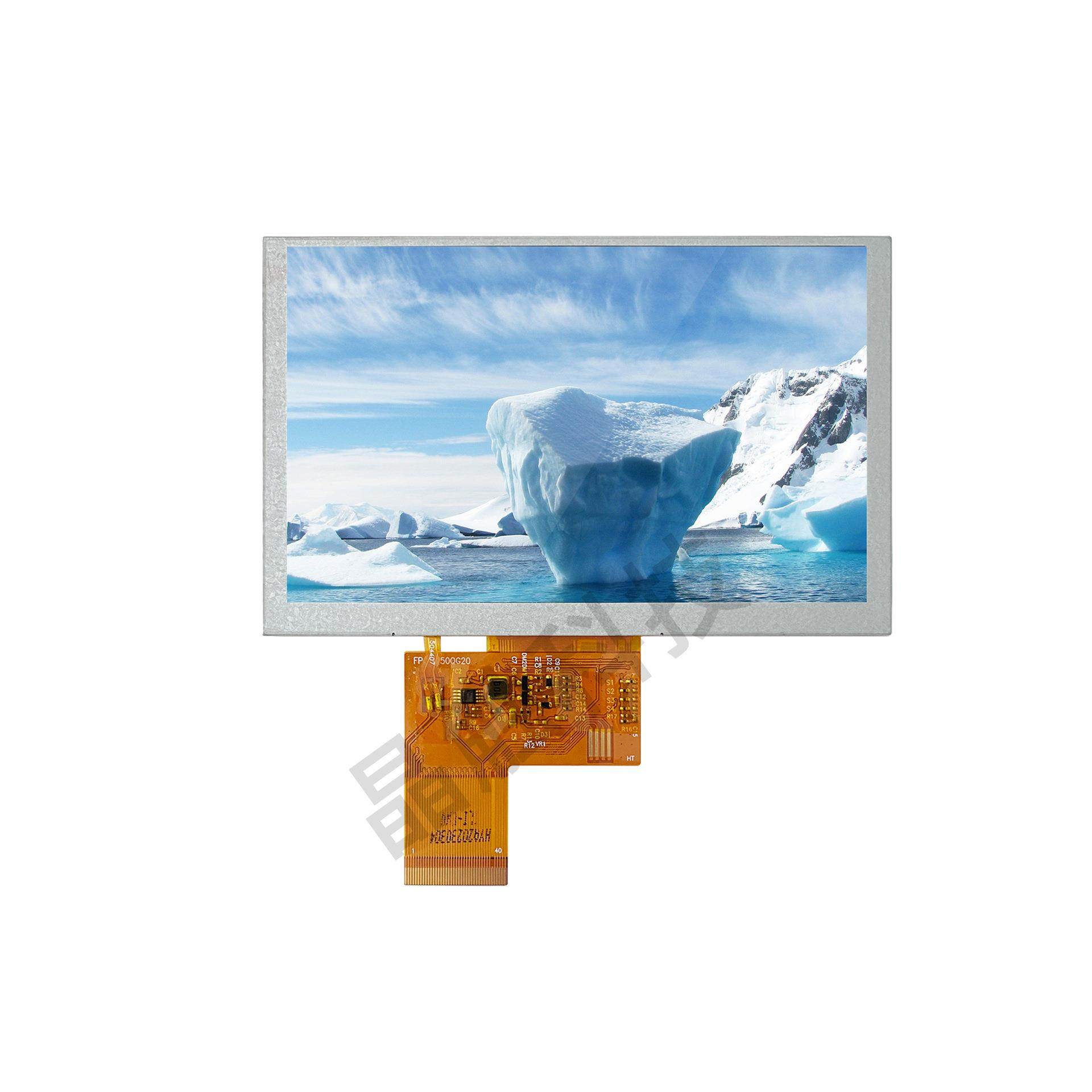 5寸液晶屏800*480工业控制显示屏510亮度RGB接口可框贴5寸触摸屏