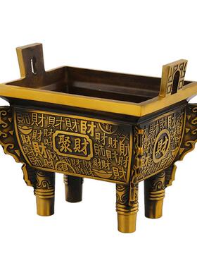 黄铜鼎摆件铜聚财鼎盛鼎家居工艺品礼品办公室摆件铜器
