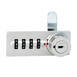 机械四轮密码锁户外家用铁皮更衣文件柜门抽屉转舌锁锌合金锁芯