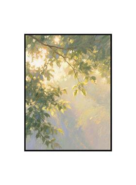 夏之光现代简约抽象客厅装饰画小众艺术高级感绿色系玄关挂画