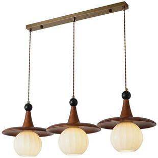 中古风餐厅灯吊灯法式复古餐桌吧台灯美式简约实木床头小吊灯