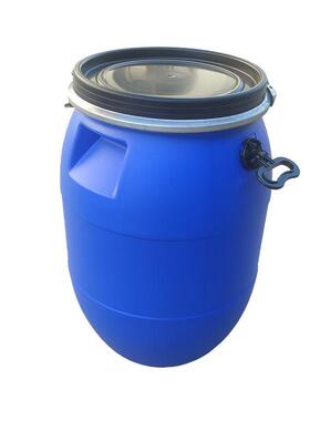 厂家直供60升抱箍桶60公斤加厚蓝色法兰桶耐酸碱密封60L化工圆桶
