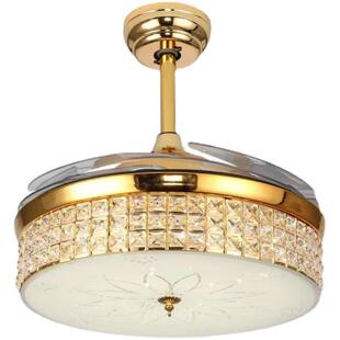 隐形风扇灯商用家用餐厅客厅52寸48寸智能变频带电扇吊灯水晶灯