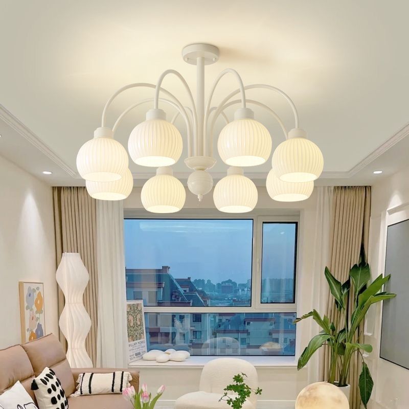 客厅主灯家用灯护眼简约现代北欧餐厅灯具南瓜奶油风房间卧室吊灯