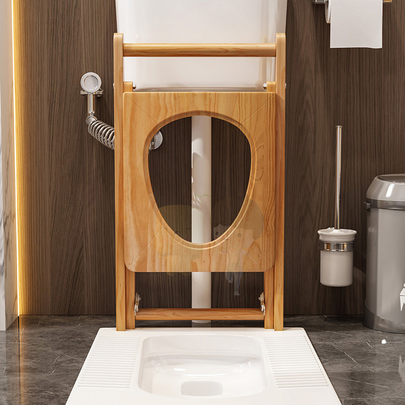 可折叠孕妇坐便椅老人坐便器便携式移动马桶简易实木质厕所凳家用
