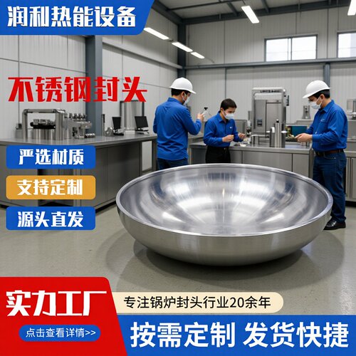 304 316不锈钢椭圆封头管帽焊接封头1600mm平底蝶形封头异形堵头