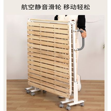 日式家用办公午休硬板折叠床成人加固单人床小户型加床实木简易床
