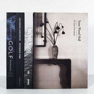 简约黑白灰摆件装 饰品拍照摆场道具真书 饰书样板间书柜装