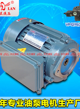 大兰DALAN单相220V液压电机 VP20油泵专用电机YT90L-4/20L-1.5KW