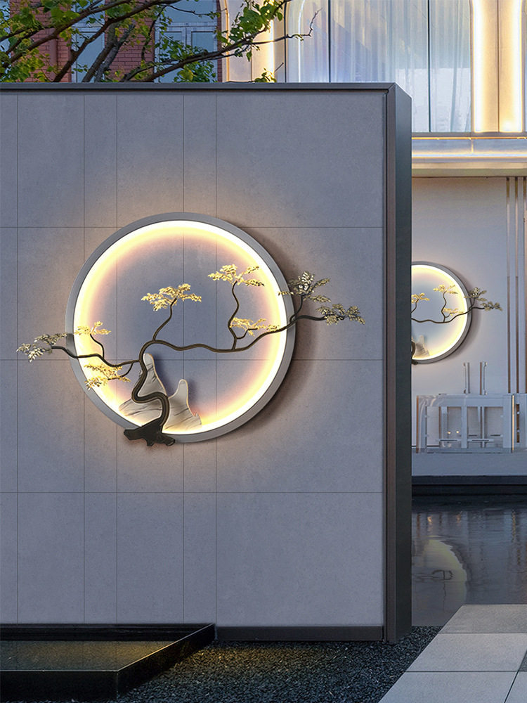 新中式户外壁灯太阳能别墅庭院灯景观灯阳台花园外墙灯露台壁挂灯