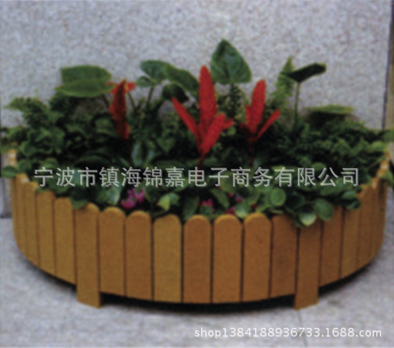 厂家提供 半圆木塑花圃 装饰花盆 方形 菱形花盆 品质保证