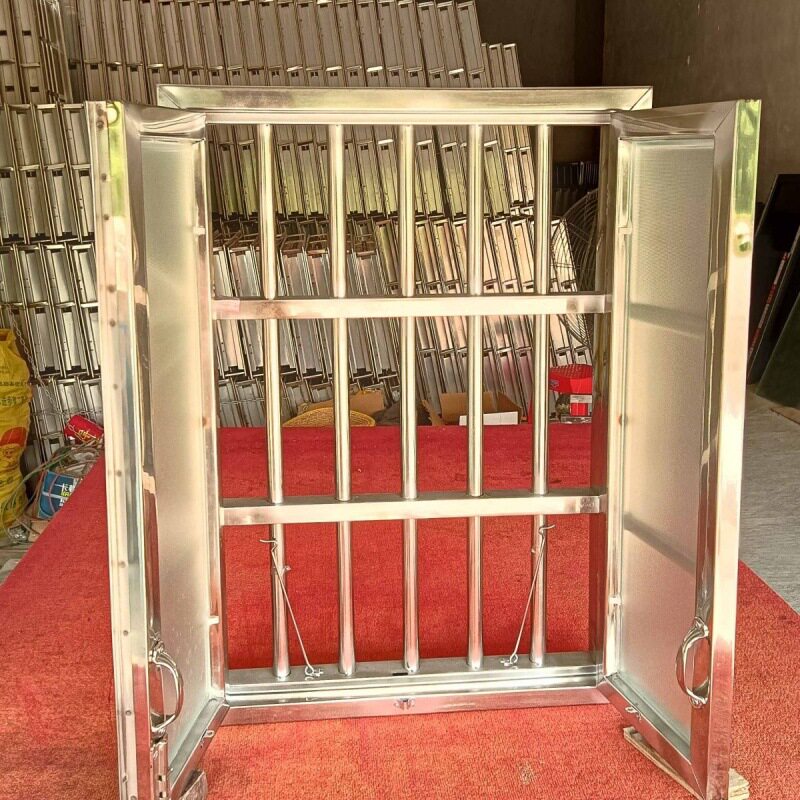 不锈钢平开窗加防盗网自建房