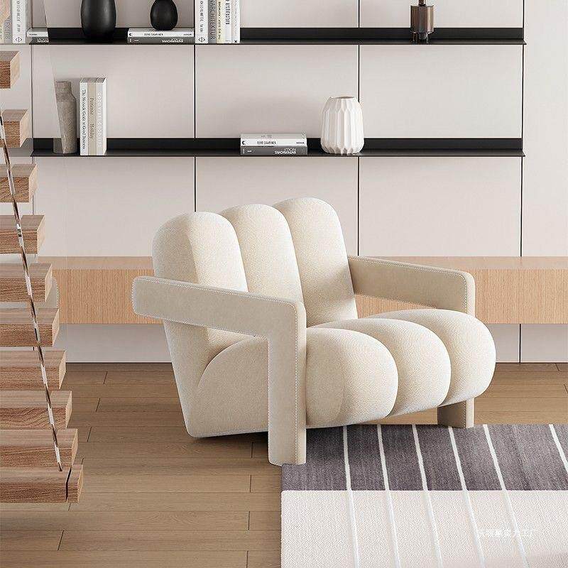 懒人沙发椅单人沙发客厅布艺奶油风休闲设计师单人椅阳台卧室
