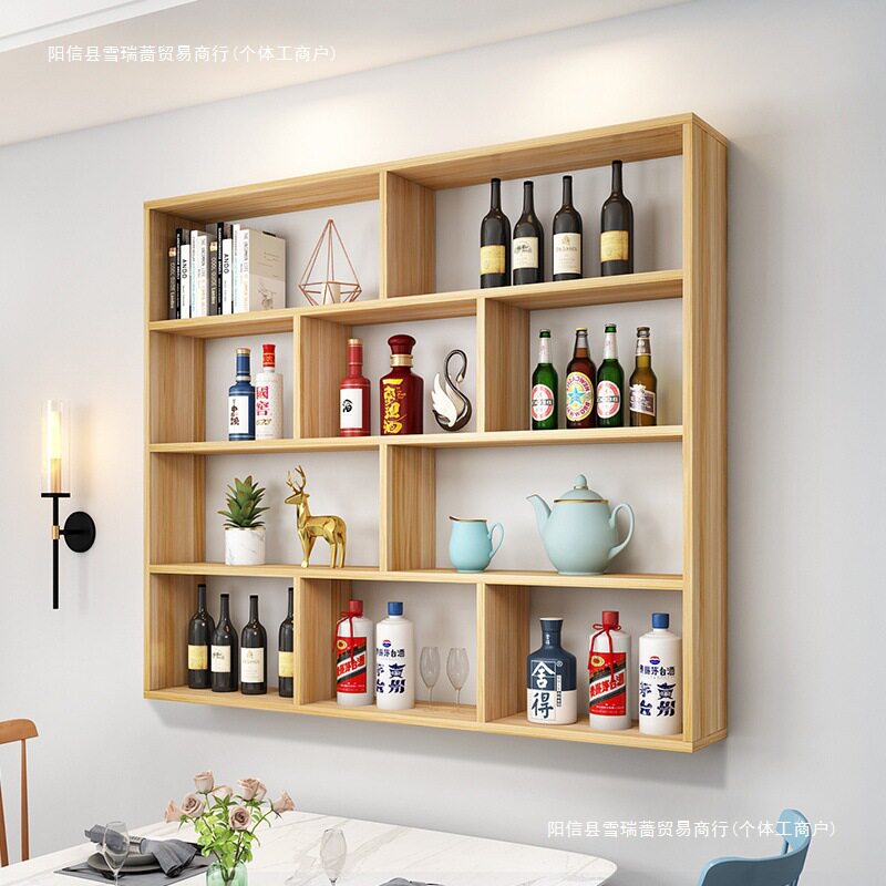 简约现代酒架酒柜壁挂式餐厅饭店墙上悬挂式红酒架置物架跨境电商