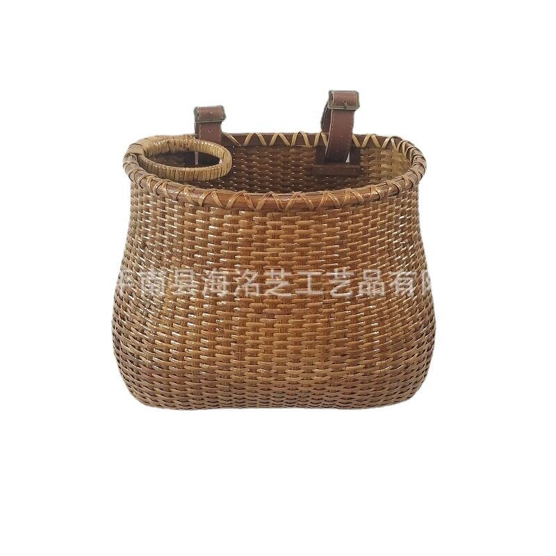 藤制品自行车车头篮 收纳篮藤编织车头篮工厂直销储物