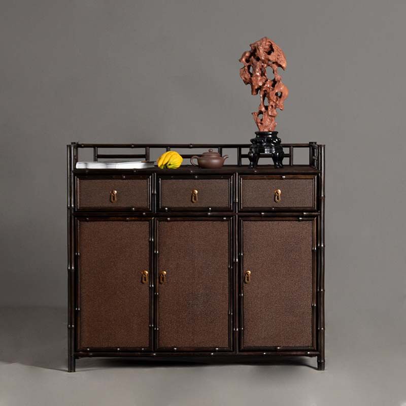 紫竹茶柜 明清古典竹制斗柜 储物边柜餐厅餐边柜茶水柜博古架