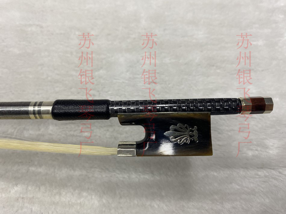 银丝碳纤格纹碳纤维白马尾小提琴琴弓孔雀尾库