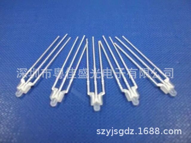 LED灯珠直插2MM/F2奶嘴红蓝双色雾状共阳led灯红蓝光高光效超亮