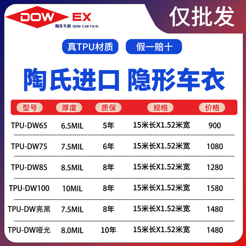 TPU隐形车衣膜全车身漆面保护膜进口透明汽车防刮蹭磨砂整车直销