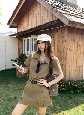 实拍新款上市优质复古短裙气质工装卡其牛仔收腰显瘦美式小裙子