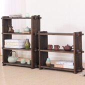 日式 茶架实木多层置物架茶道收纳博古架茶具茶壶展示架茶棚架书架