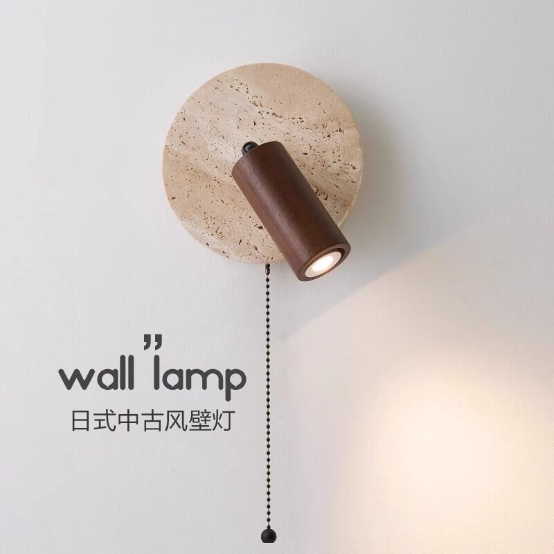 中古风带开关可旋转床头壁灯