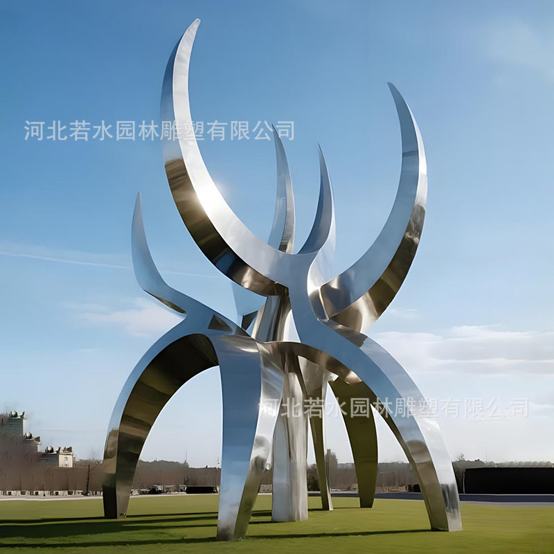不锈钢景观雕塑大型户外园林大型镜面不锈钢摆件厂家订置创意雕塑