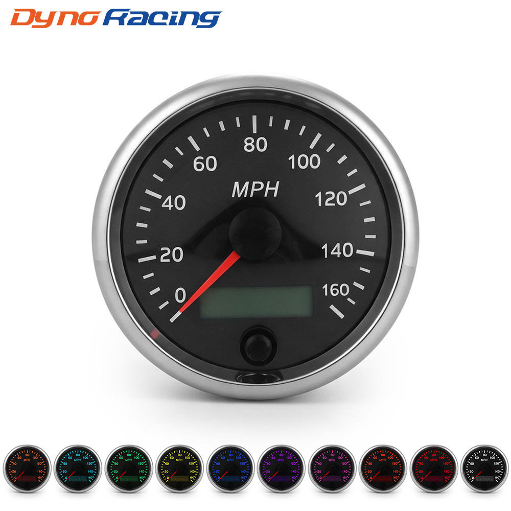 汽车改装85mm车速表里程表LCD仪表160MPH/H汽车时速表