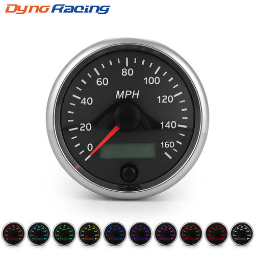 汽车改装85mm车速表里程表LCD仪表160MPH/H汽车时速表