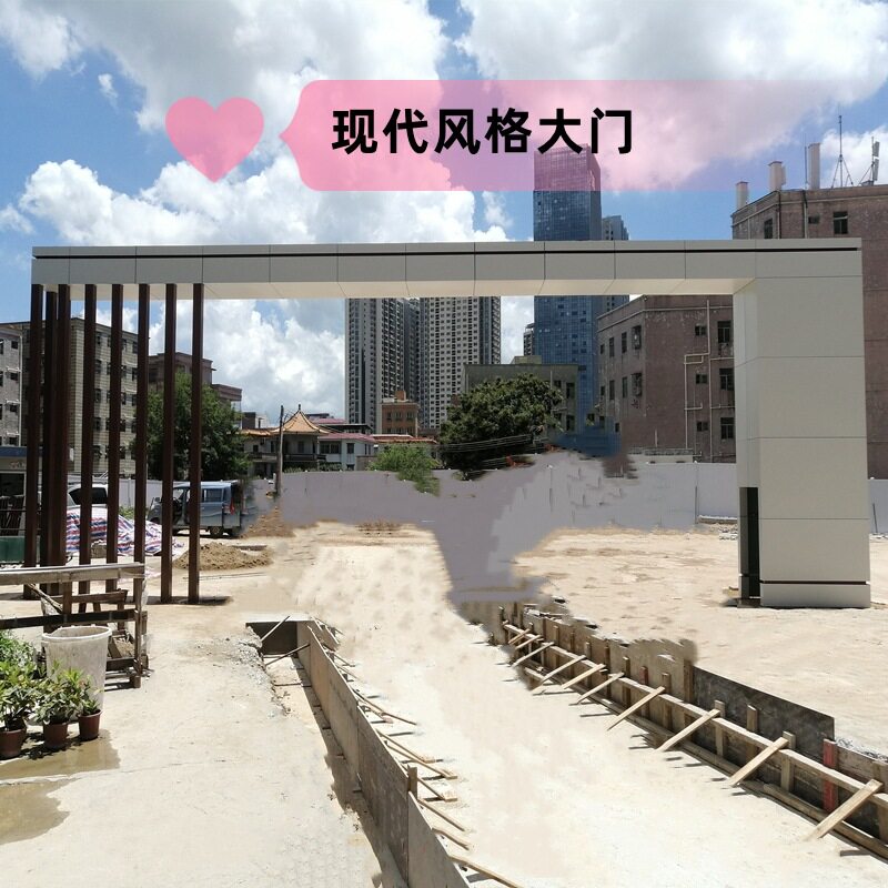 深圳标准房建市政施工地铁施工大门现代风格大门装配式钢结构大门