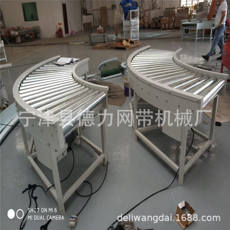 转弯动力滚筒输送线  流水线托辊传送带 无动力滚轮传送机