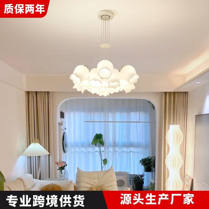 法式奶油风白铃兰吊灯现代简约客厅主灯温馨卧室主卧灯美式复古灯