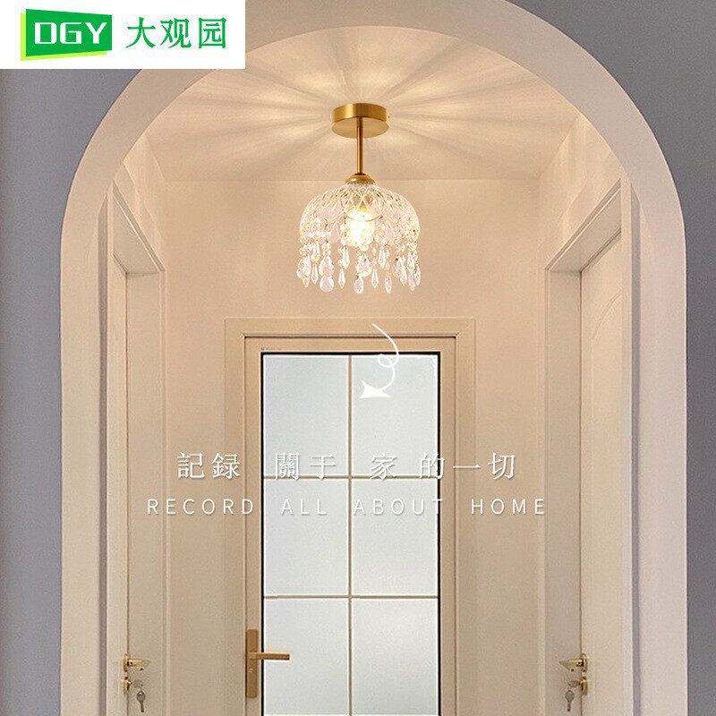 过道灯走廊灯具现代简约楼梯入户玄关阳台灯法式水晶灯小吊灯L271